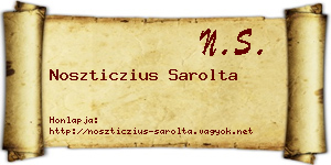 Noszticzius Sarolta névjegykártya